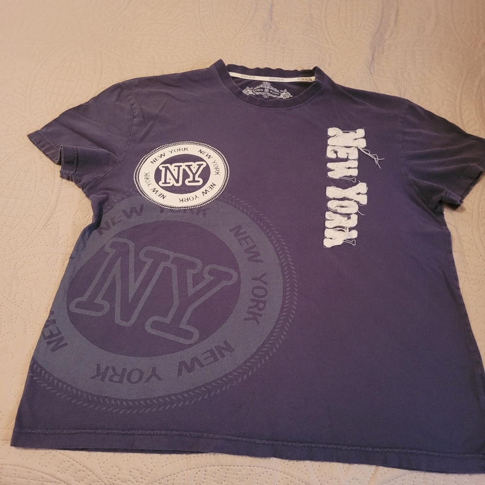 Mens Blue NYC Vintage T-Shirt